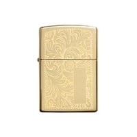 Зажигалка ZIPPO Venetian с покрытием High Polish Brass, латунь/сталь, золотистая, 38x13x57 мм