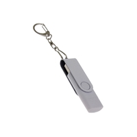 USB-флешка на 128 Гб 2 в 1 поворотный механизм, c дополнительным разъемом Type-C с одноцветным металлическим клипом, белый