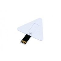 USB-флешка на 16 Гб в виде пластиковой карточки треугольной формы, белый