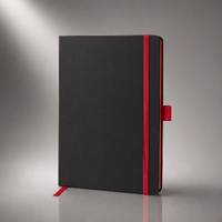 Блокнот "ColorNote Black", твердая обложка A5, 80 листов, черный с красным