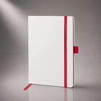Блокнот "ColorNote White", твердая обложка A5, 80 листов, белый с красным