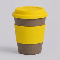Стакан с силиконовой крышкой "Cafe", желтый